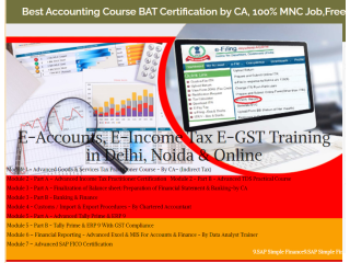 Accounting Course in Delhi [100%Job,Upto 5 LPA] BAT Training, e-Accounting Certification with Placement in Delhi, NCR, GST Filing and Return,