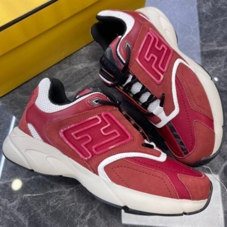 fendy-faster-trainers-burgundy-nubuck-leather-low-tops-big-3