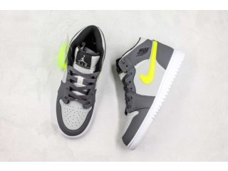 Air Jordan 1 Mid Neon Yellow Grey