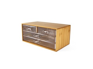 Bamboo Makeup Organizer Box